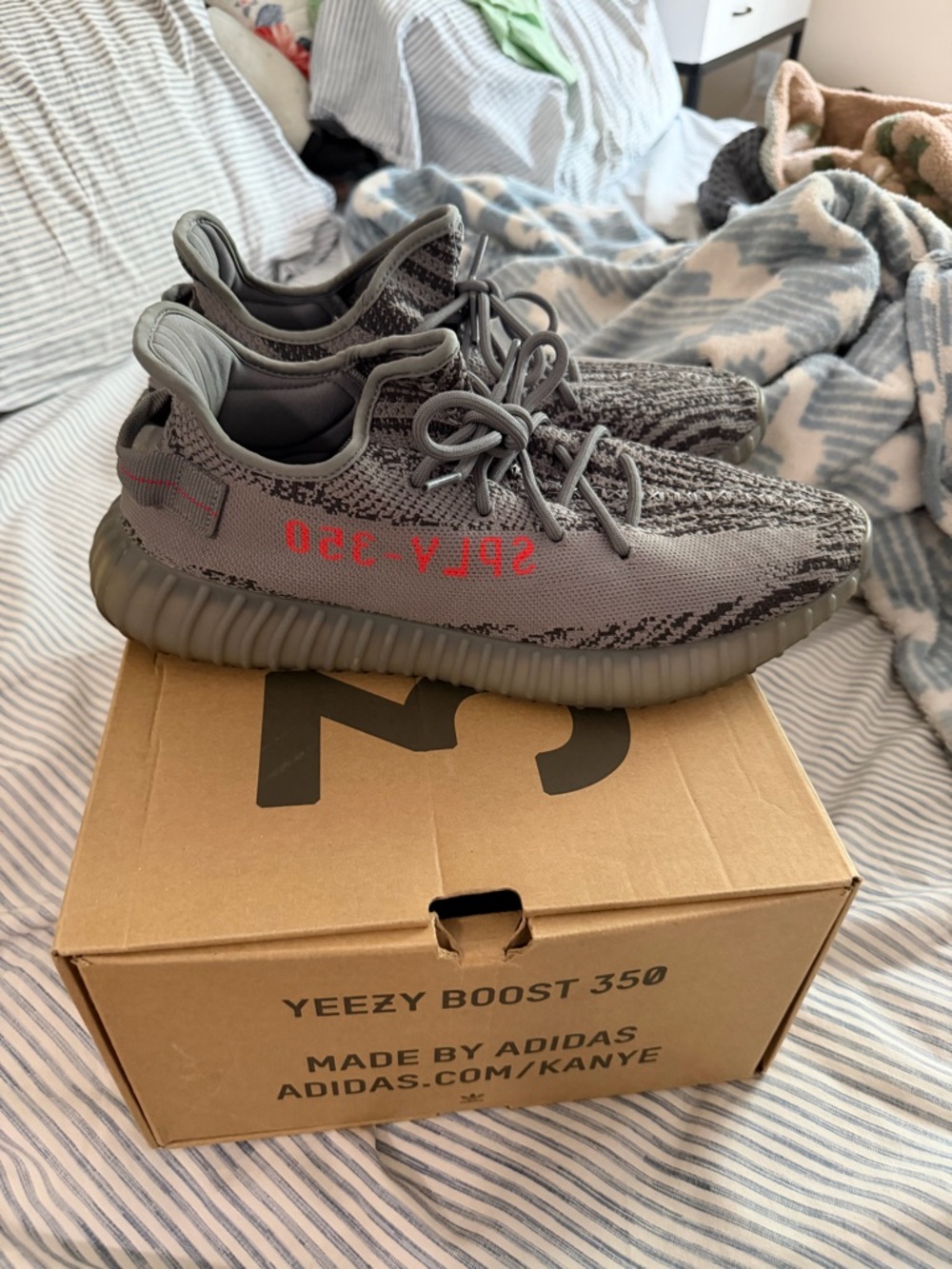 adidas Yeezy Boost 350 V2 Gray with Red Accent